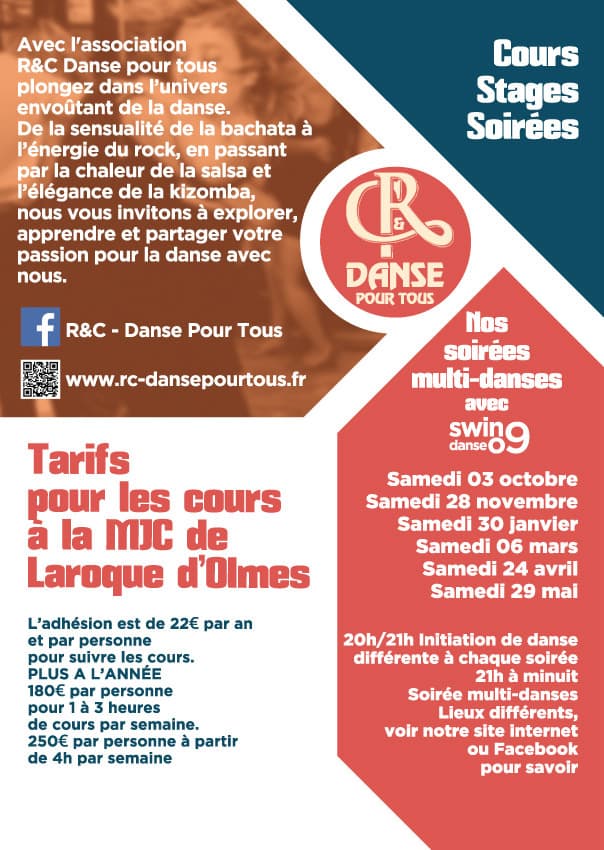Flyer des soirées multi-danses avec swing de R&C Danse pour tous